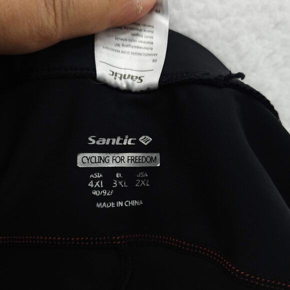 Santic Cycling Pants Mens 2XL Black Padded Road Bike Tights Leggings Ankle Zip - Picture 14 of 16